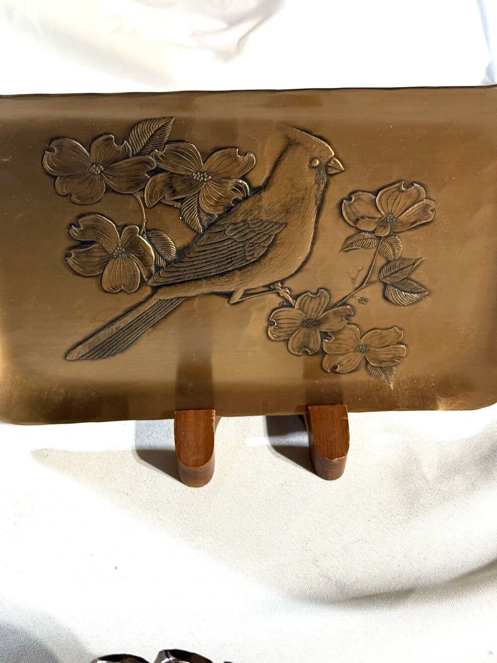wendell august forge bronze Tray 9"x6" with stand